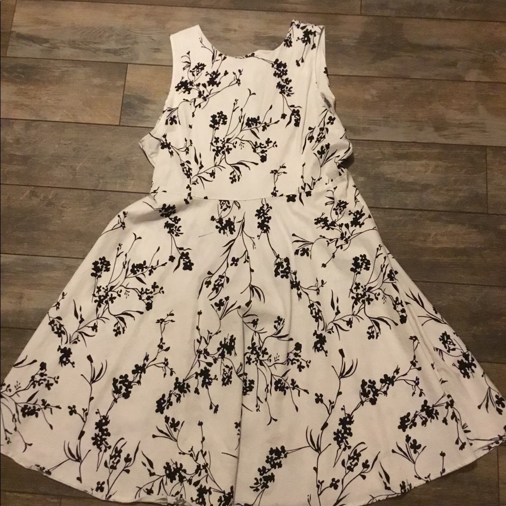 Black and white floral dress